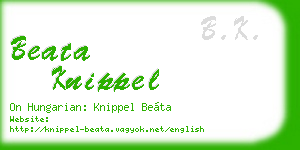 beata knippel business card